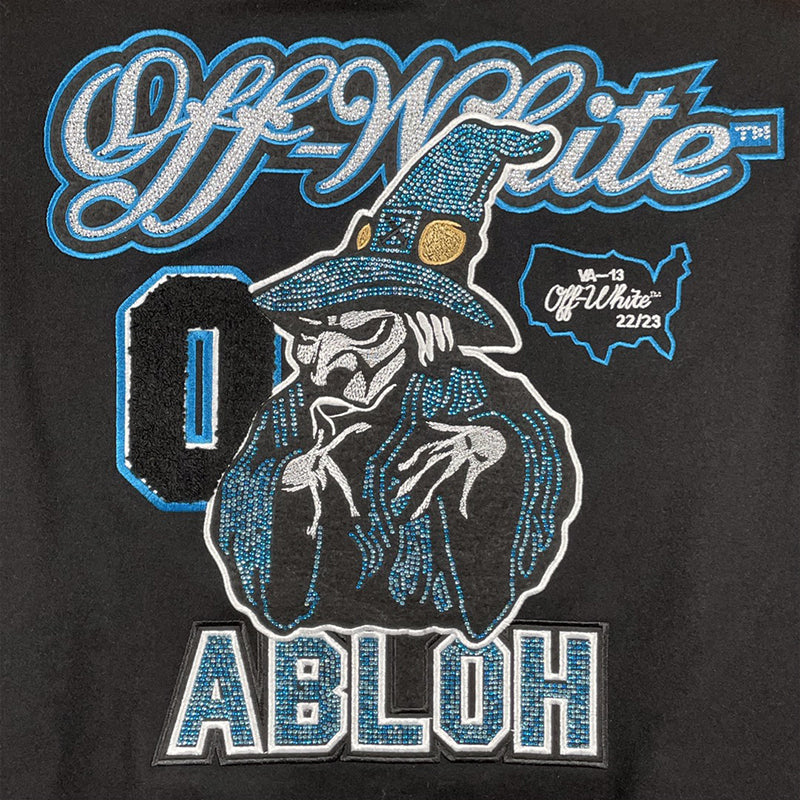 OFF-WHITE Witch Logo Patch Varsity Varsity Jacket Black/Peacock