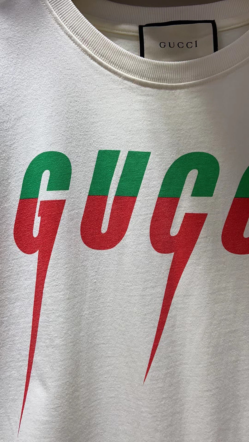 GUCCI Blade logo-print cotton-jersey White T-shirt