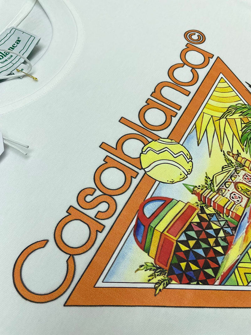 CASABLANCA Afro Cubism Tennis Club T Shirt White