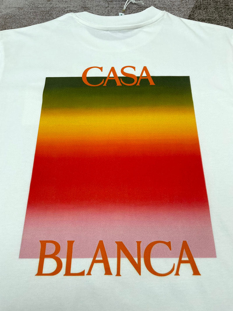 CASABLANCA Gradient Casa Logo T-Shirt White