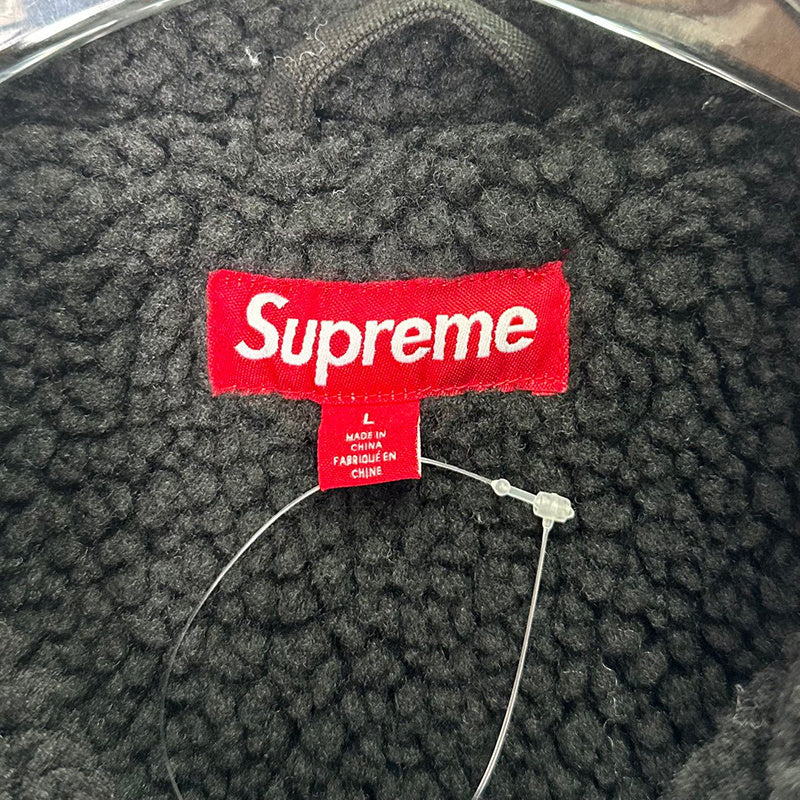 Supreme Faux Shearling Lined Bomber Jacket Black