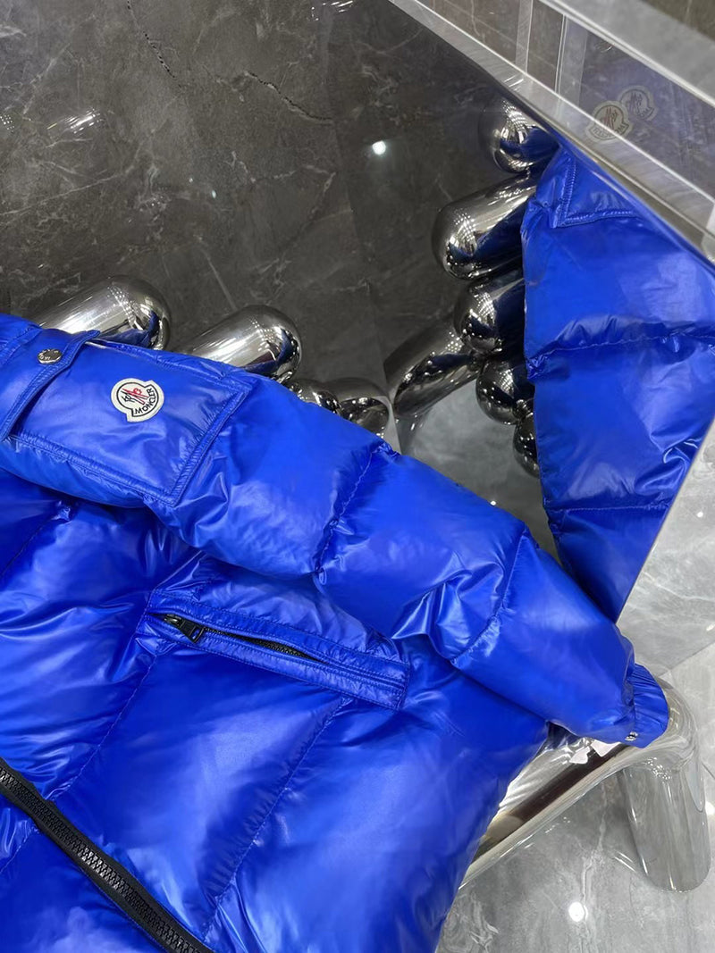 Moncler Ecrins Blue Nylon Down Jacket