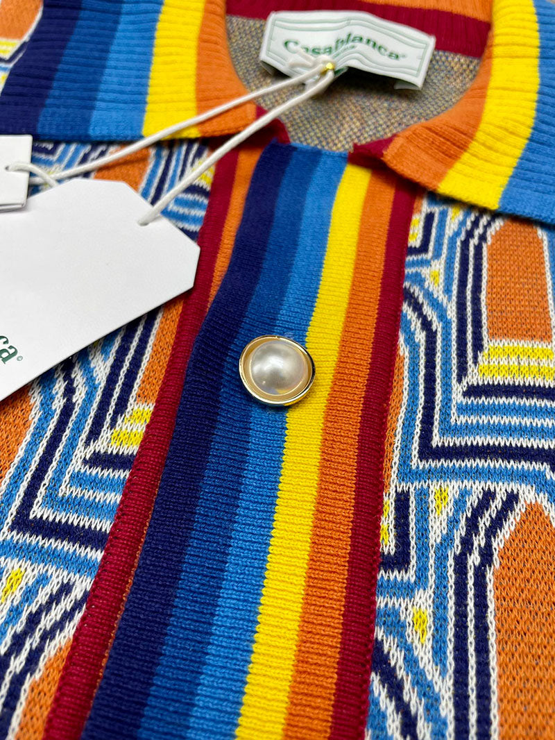 CASABLANCA L'Arche De Nuit Knit Short-Sleeve Shirt