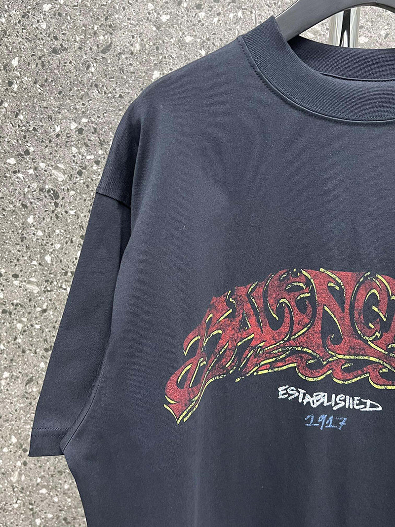 Balenciaga Logo Oversized T-Shirt Black