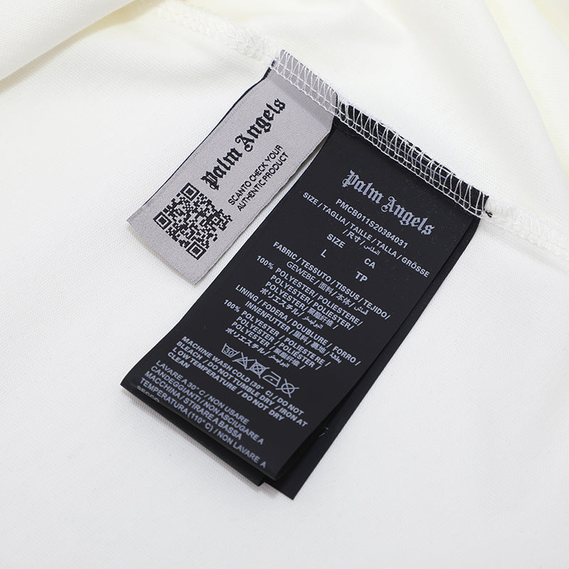 Palm Angels Skull Print Back Logo T-Shirt White & Black