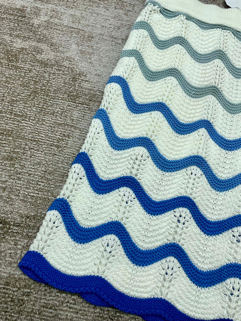 CASABLANCA Gradient Wave Texture Shorts Blue