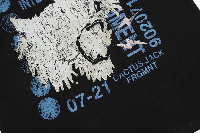 Travis Scott Cactus Jack For Fragment Danger Tee Washed Black