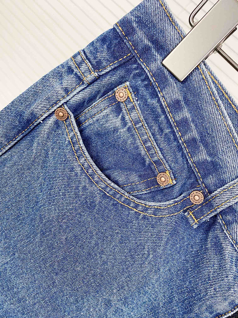 Off-White  Logo Patch Straight Leg Jeans