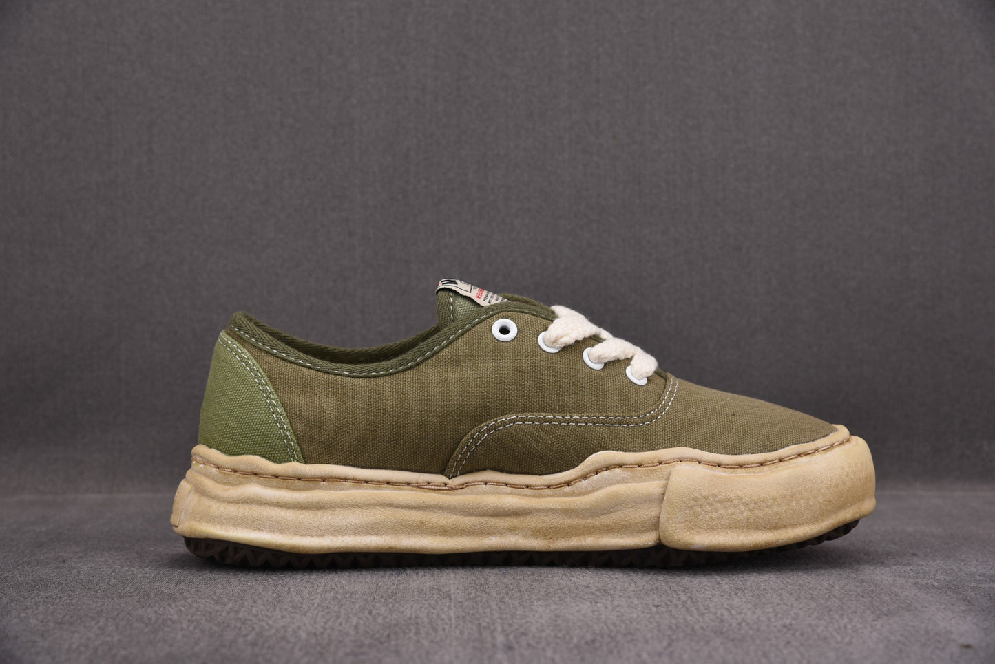 Maison Mihara Yasuiro Baker OG Sole Over Dyed Canvas Low Green