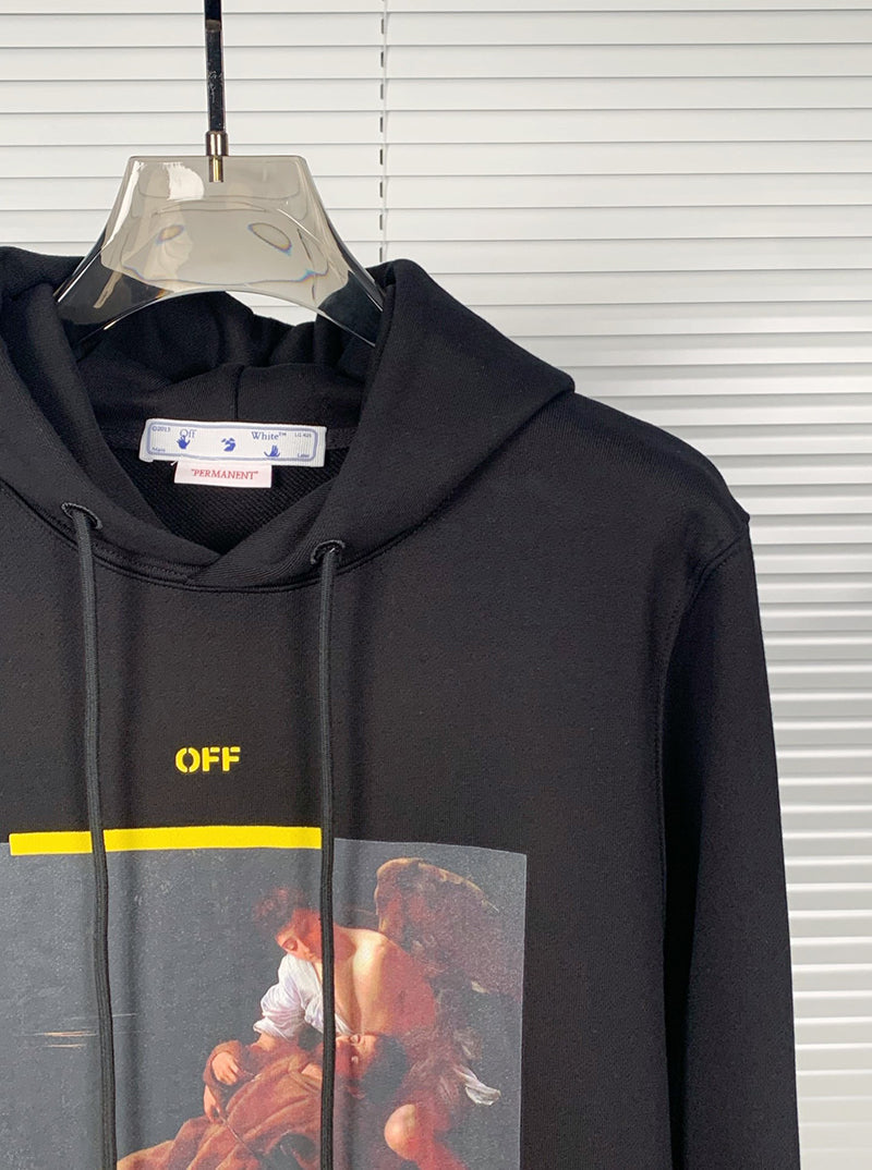 Off-White Arrow Caravaggio St. Fran Slim Hoodie Black/Yellow/Multi