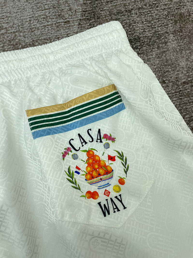 CASABLANCA Casa Way Printed Silk Short