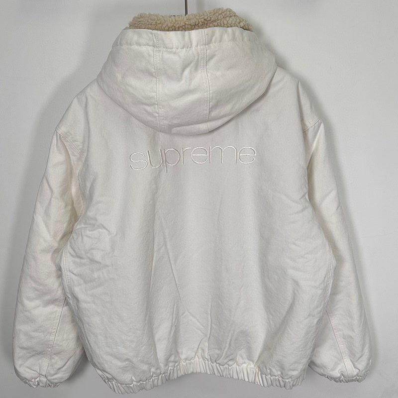 Supreme Faux Shearling Lined Bomber Jacket White