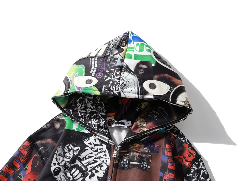 BAPE Album Monogram Shark Hoodie Multicolor