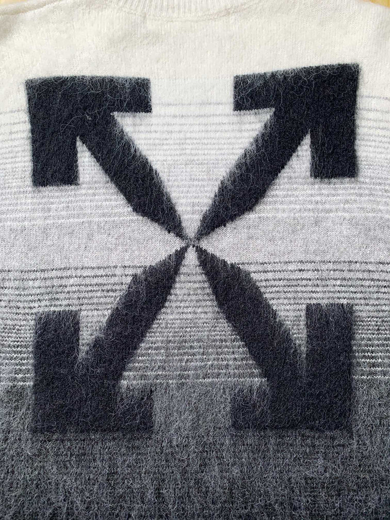 Off-White Diag Arrow Brushed Knit Crewneck Black