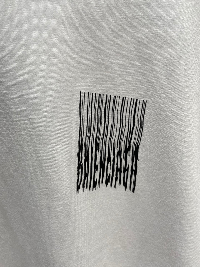 Balenciaga Barcode Logo Oversize T Shirt White