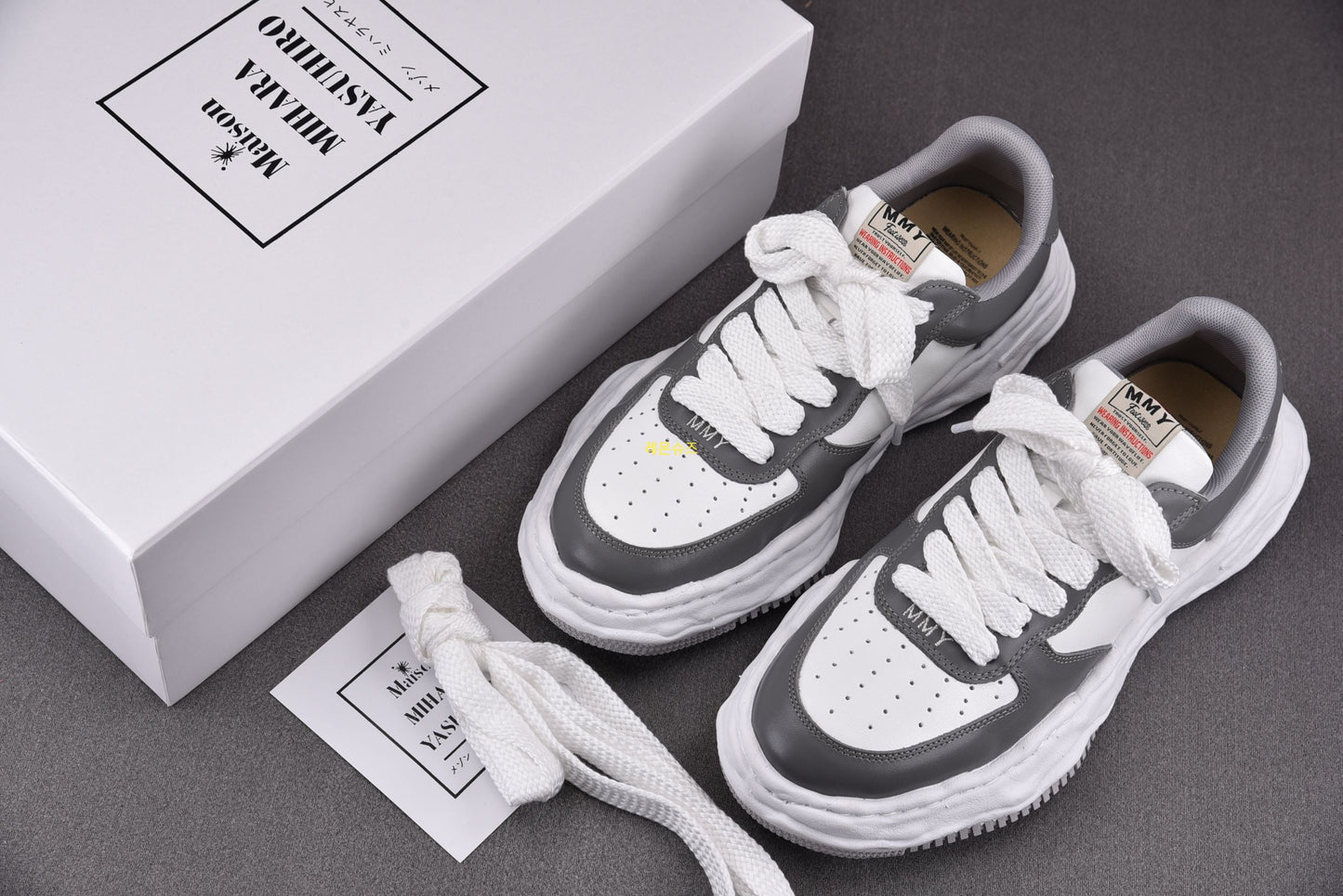 Maison Mihara Yasuiro Wayne Low OG Sole Leather - GREY/WHITE