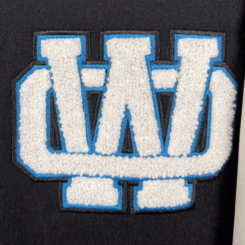 OFF-WHITE Witch Logo Patch Varsity Varsity Jacket Black/Peacock