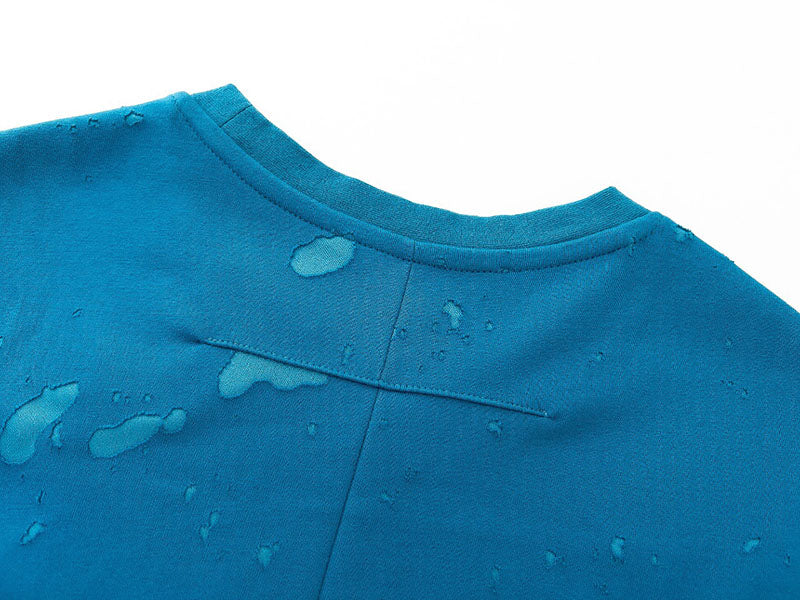 Givenchy Distressed Logo Printed Oversized T-Shirt Blue