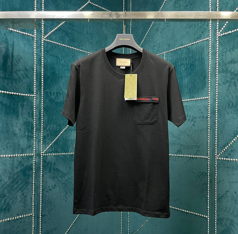 GUCCI Embroidered Pocket Cotton T-shirt