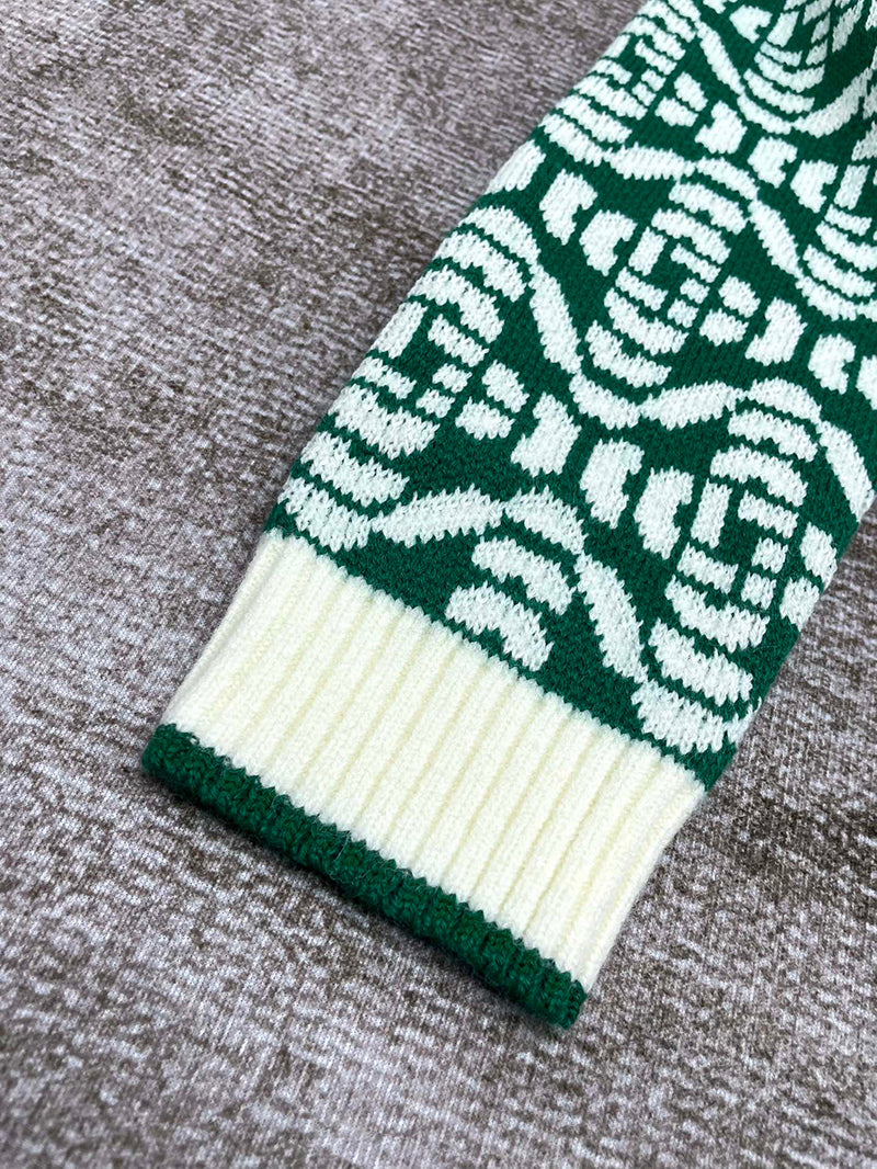 CASABLANCA  Merino Wool-Blend Monogram Sweater