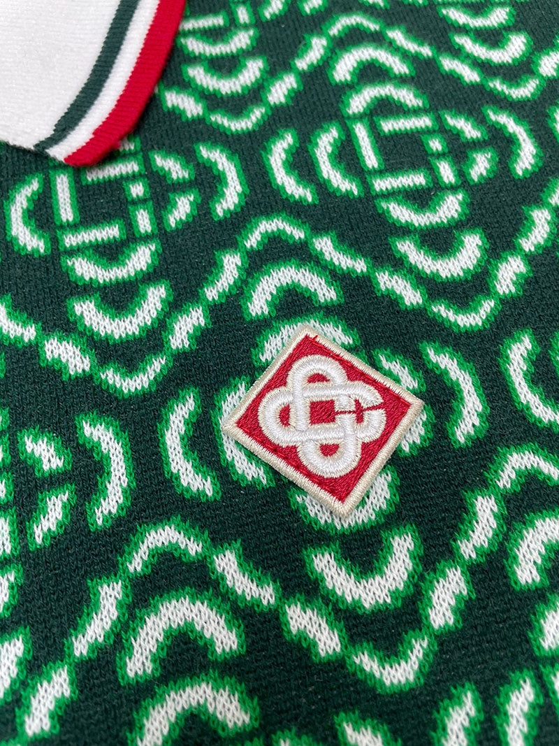 CASABLANCA Diamond Logo Jacquard Polo Shirt Green