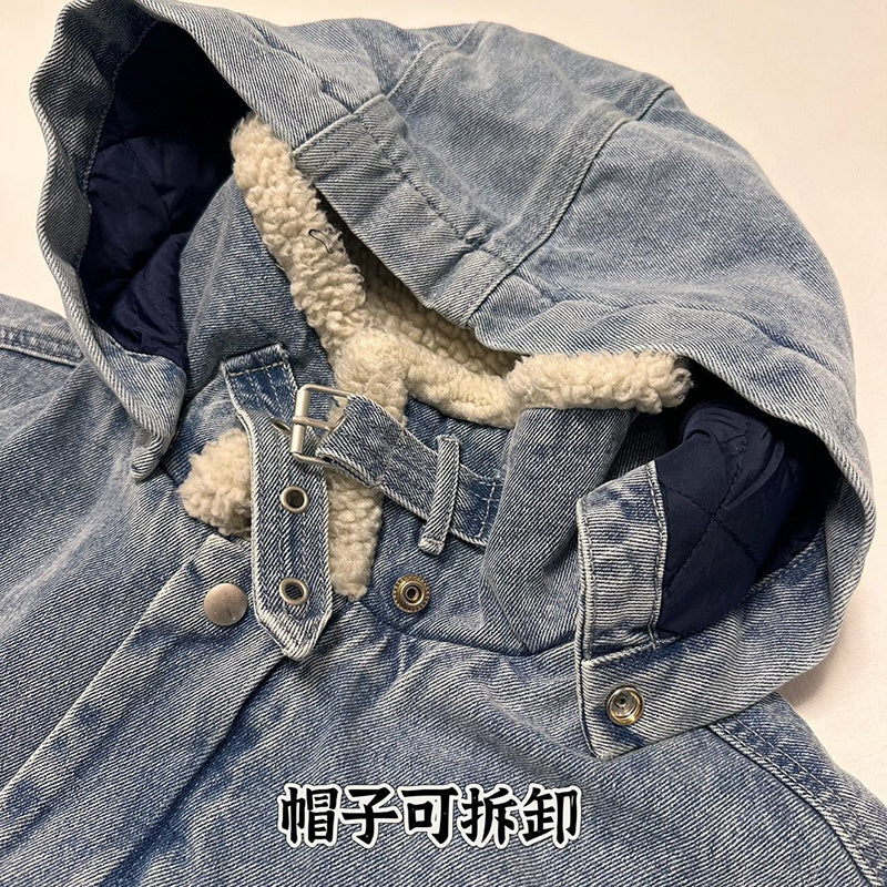 Supreme Faux Shearling Lined Bomber Jacket Denim