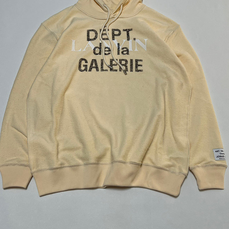 Gallery Dept. x Lanvin Logo Washed Cotton Relaxed Hoodie Breige