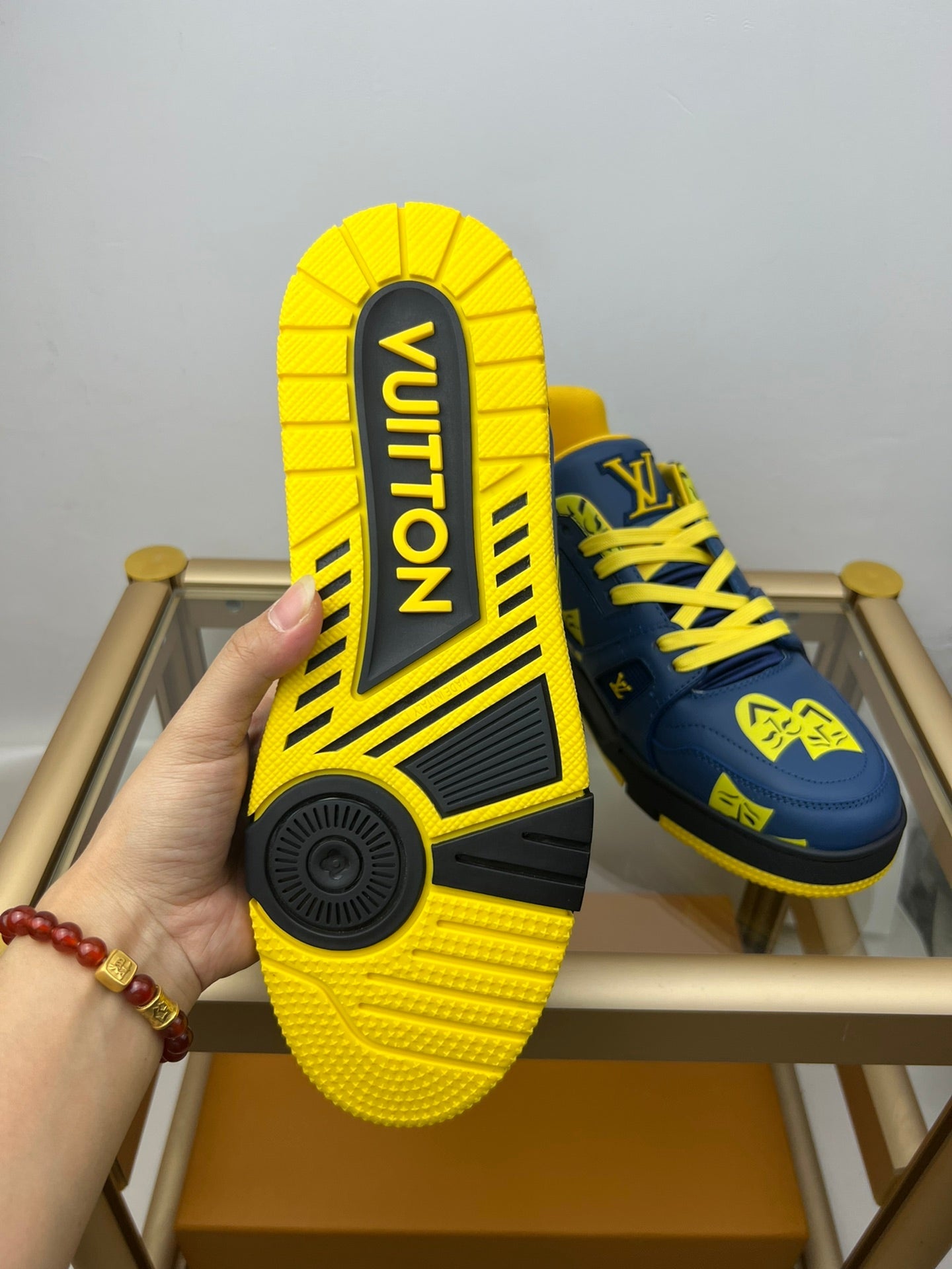 Louis Vuitton LV Trainer Navy Yellow