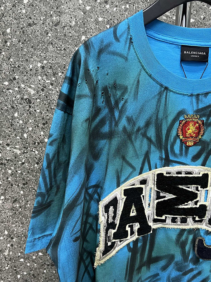 Balenciaga Graffiti T-Shirt Heather Azure