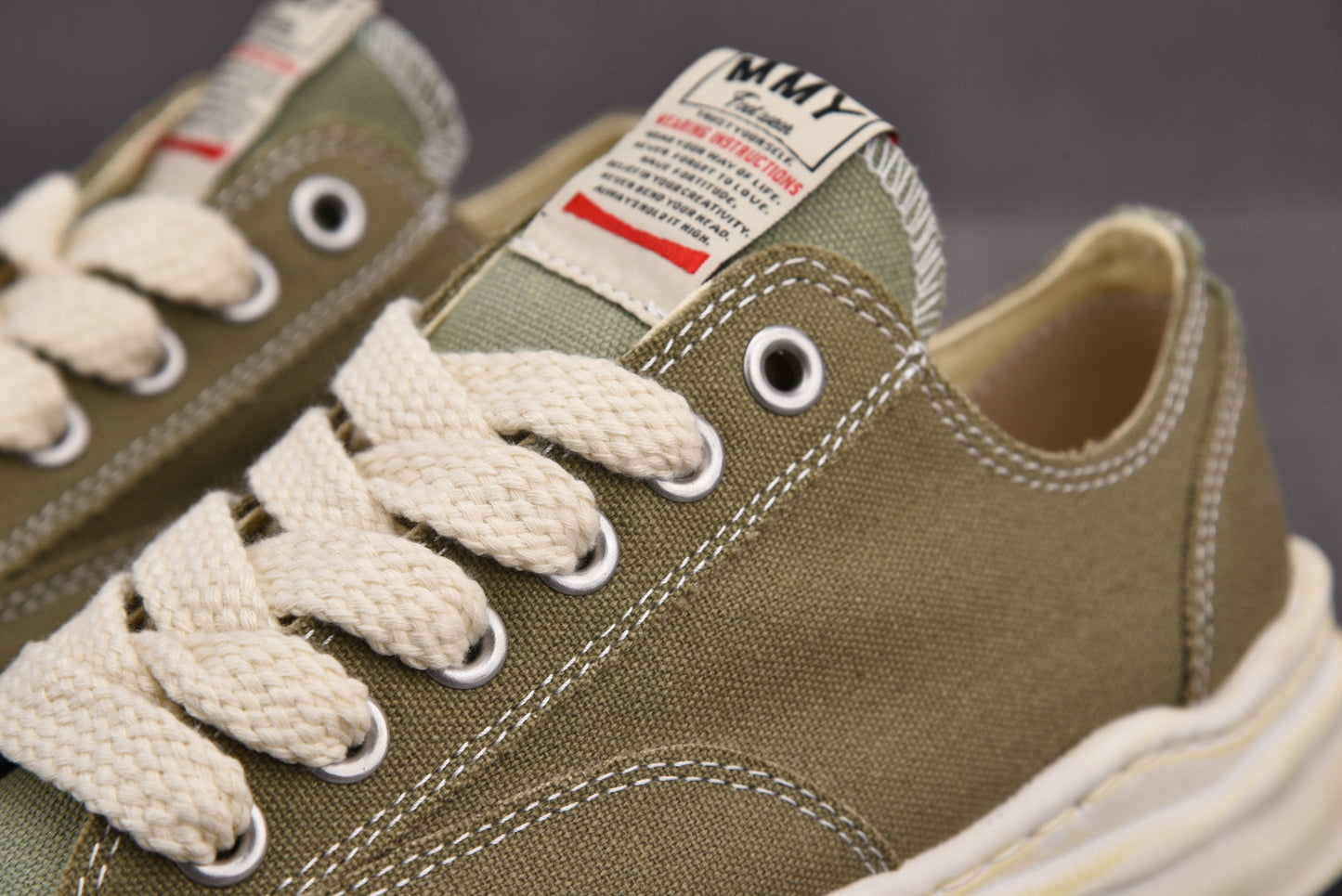 Maison Mihara Yasuiro Baker OD OG Sole Canvas Low Green