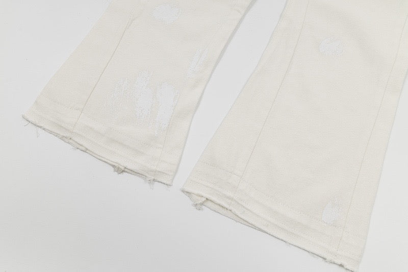 Gallery Dept GD Logo Cargo Flared Pants White