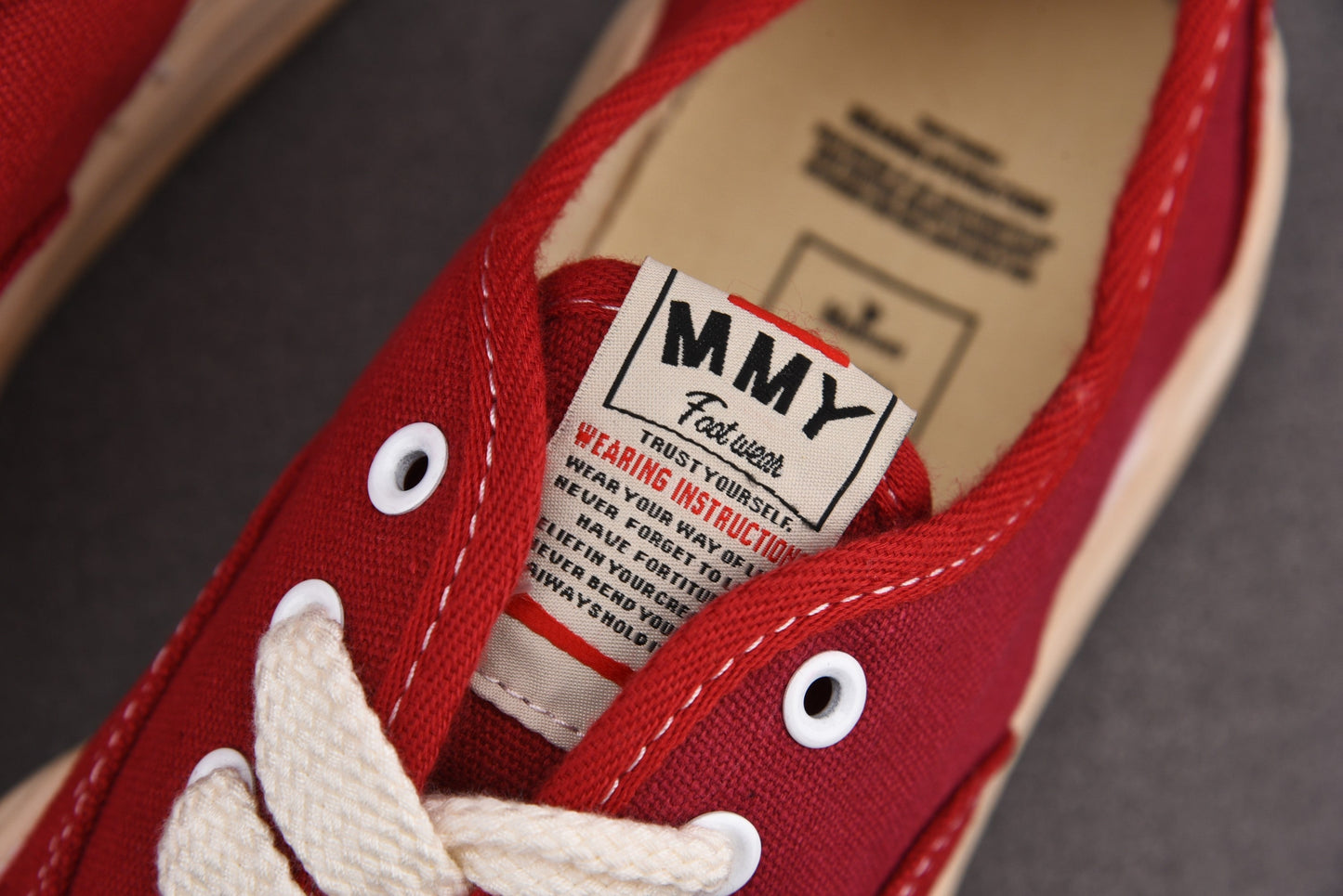 Maison Mihara Yasuiro Baker OG Sole Over Dyed Canvas Low Red