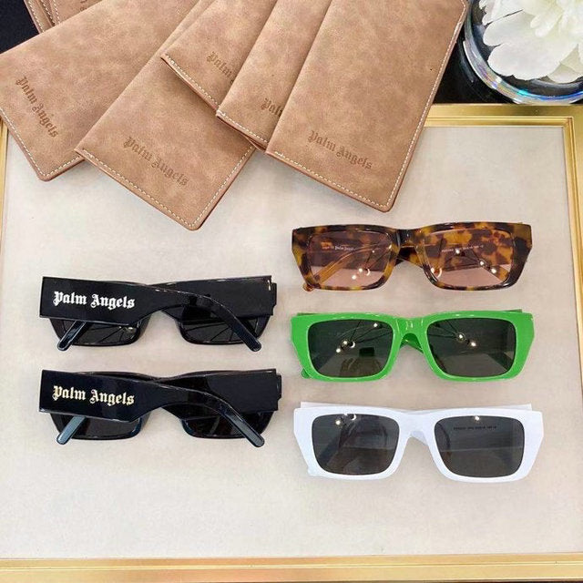 Palm Angels Palm Rectangle Frame Sunglasses Green