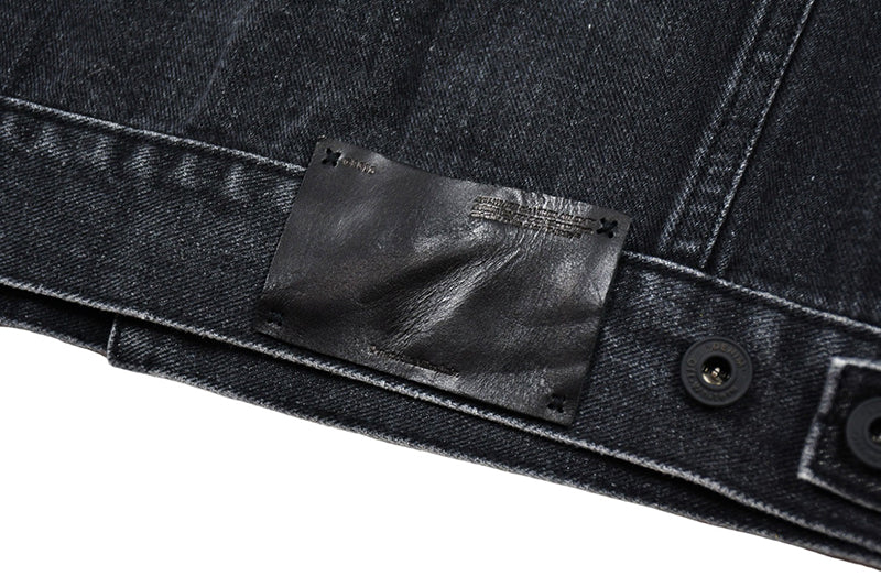 Off-White c/o Virgil Abloh Men's Gray Logo Printed Denim Jacket