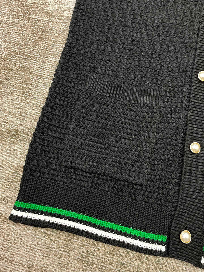 CASABLANCA Crochet Tennis Shirt Blackk