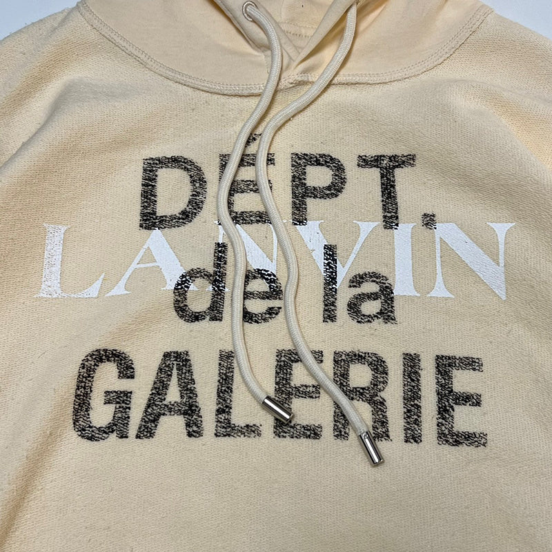 Gallery Dept. x Lanvin Logo Washed Cotton Relaxed Hoodie Breige
