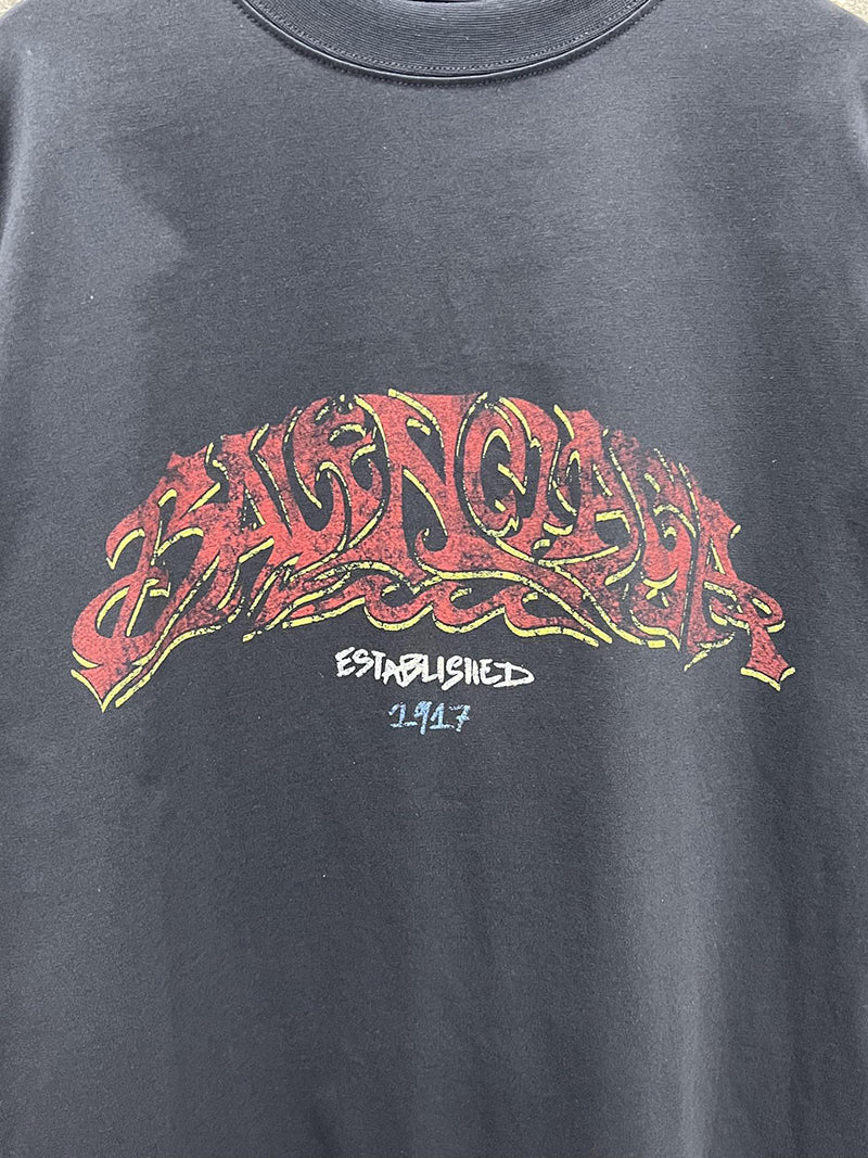 Balenciaga Logo Oversized T-Shirt Black