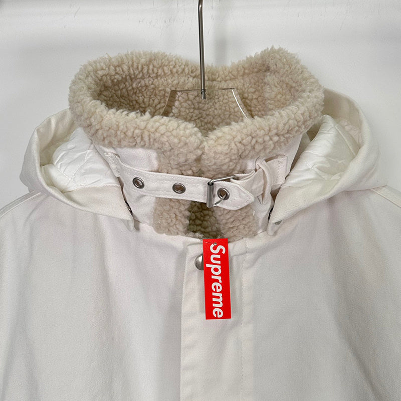 Supreme Faux Shearling Lined Bomber Jacket White