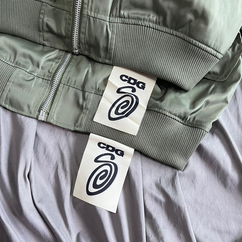 Stussy x CDG Crossover MA1 Back Alphabet Printing Long Sleeves Jacket