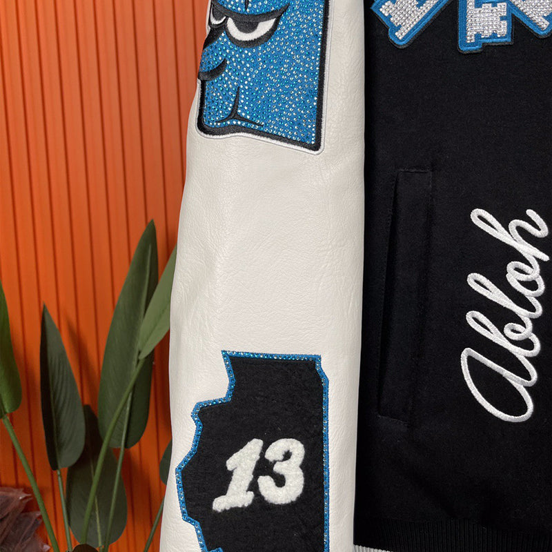 OFF-WHITE Witch Logo Patch Varsity Varsity Jacket Black/Peacock