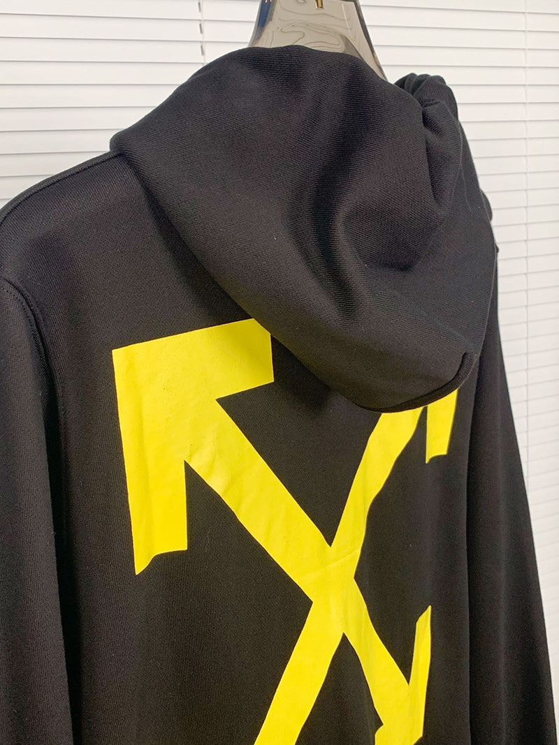 Off-White Arrow Caravaggio St. Fran Slim Hoodie Black/Yellow/Multi
