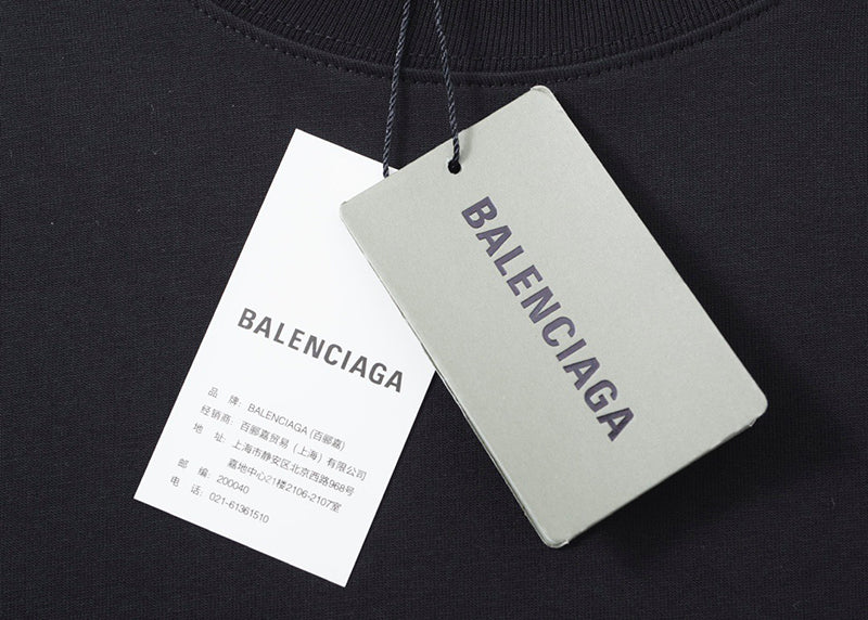 Balenciaga Barcode Logo Oversize T Shirt Black