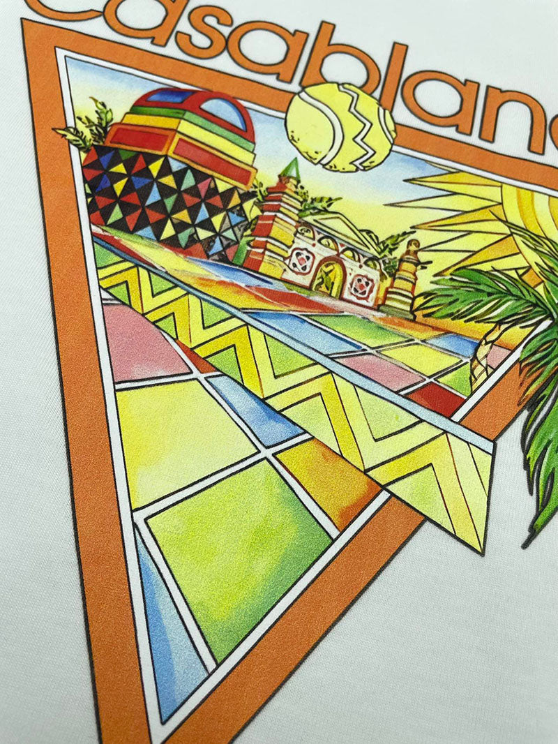CASABLANCA Afro Cubism Tennis Club T Shirt White