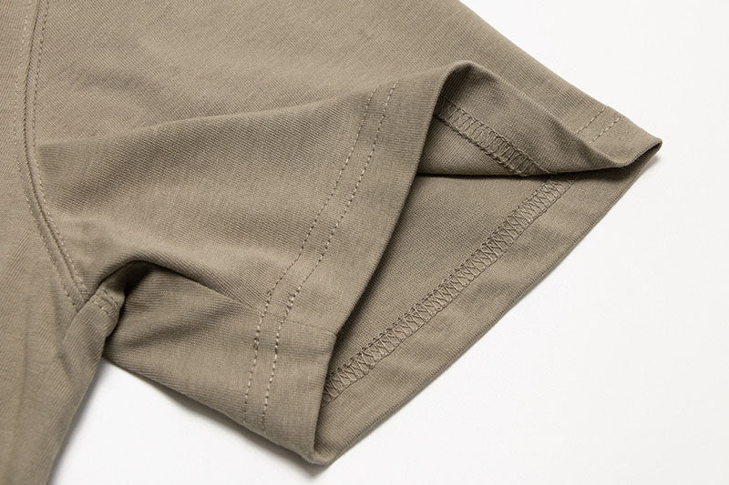 AMI Paris logo-patch Cotton T-shirt Brown