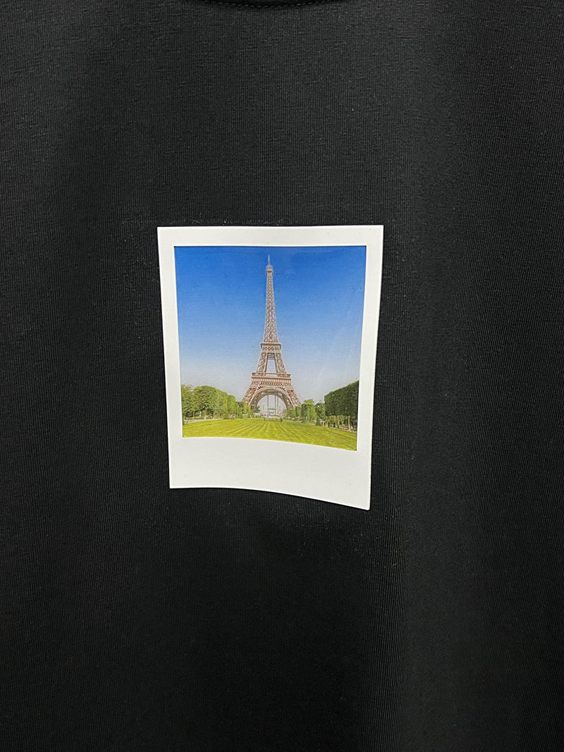 Balenciaga Paris By Day Tight T-shirt Black Faded