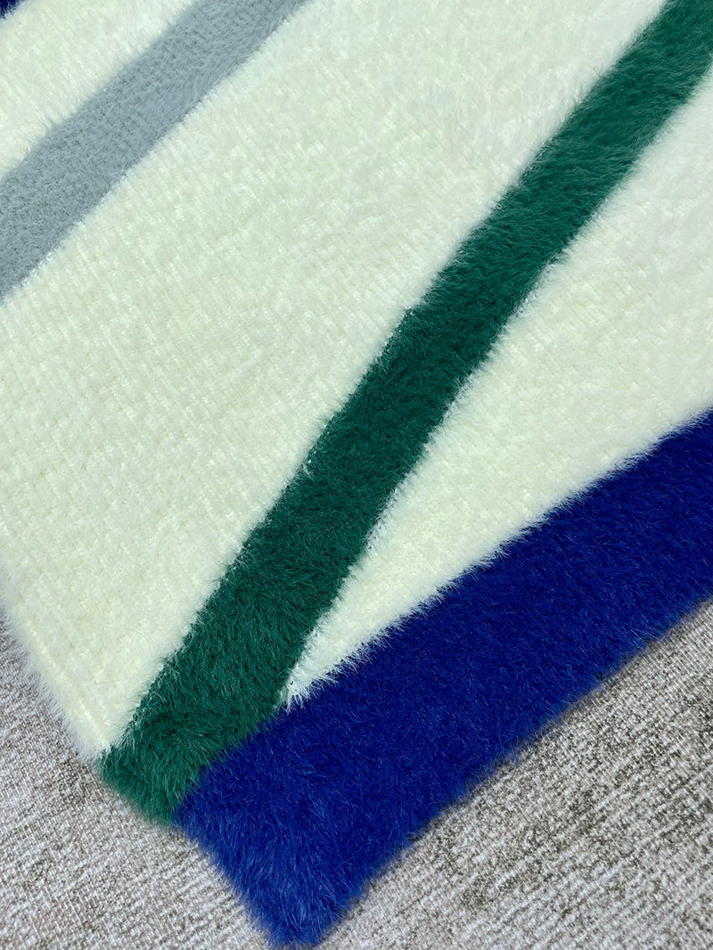 CASABLANCA Logo-Appliquéd Striped Brushed-Knit Cardigan