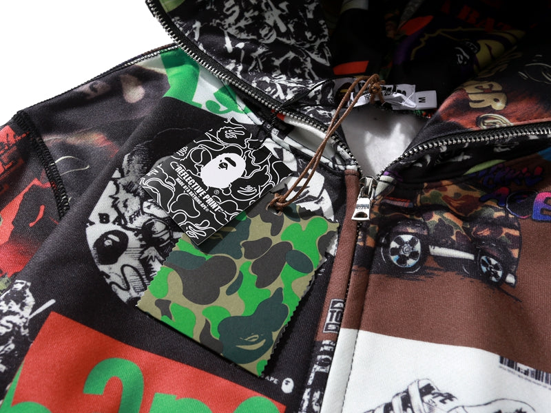 BAPE Album Monogram Shark Hoodie Multicolor
