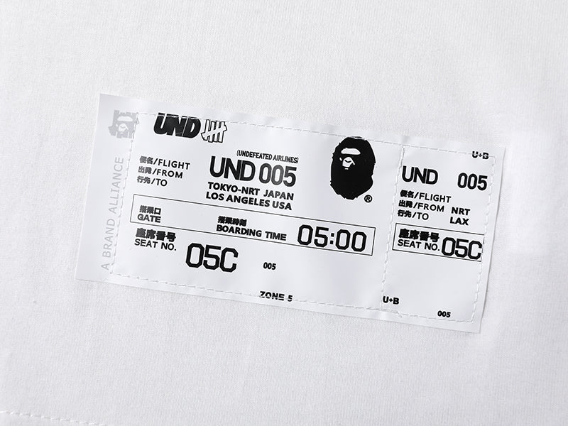 BAPE x UNDEFEATED COLLEGE Tee White