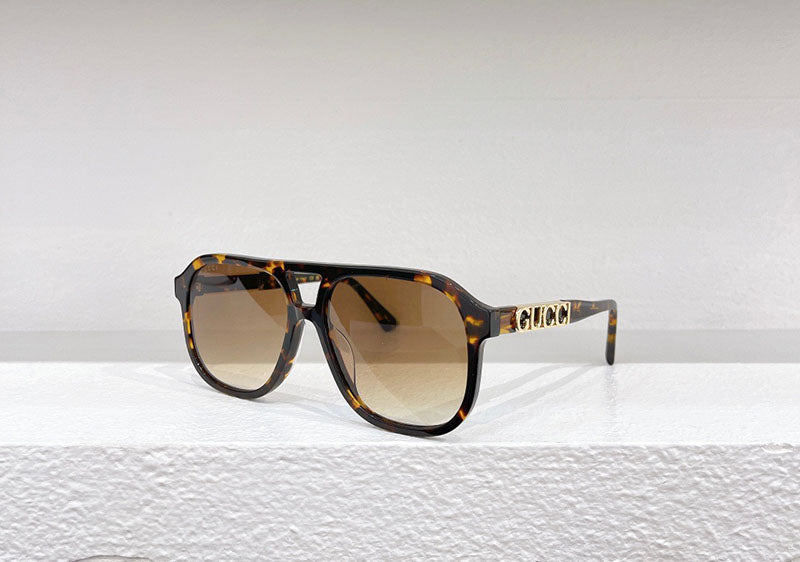 Gucci logo-plaque Tortoiseshell Sunglasses