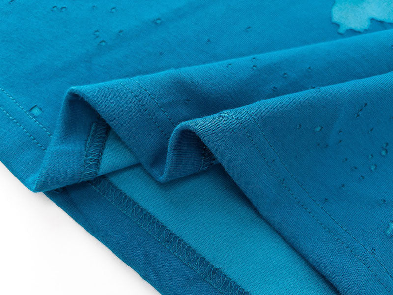 Givenchy Distressed Logo Printed Oversized T-Shirt Blue